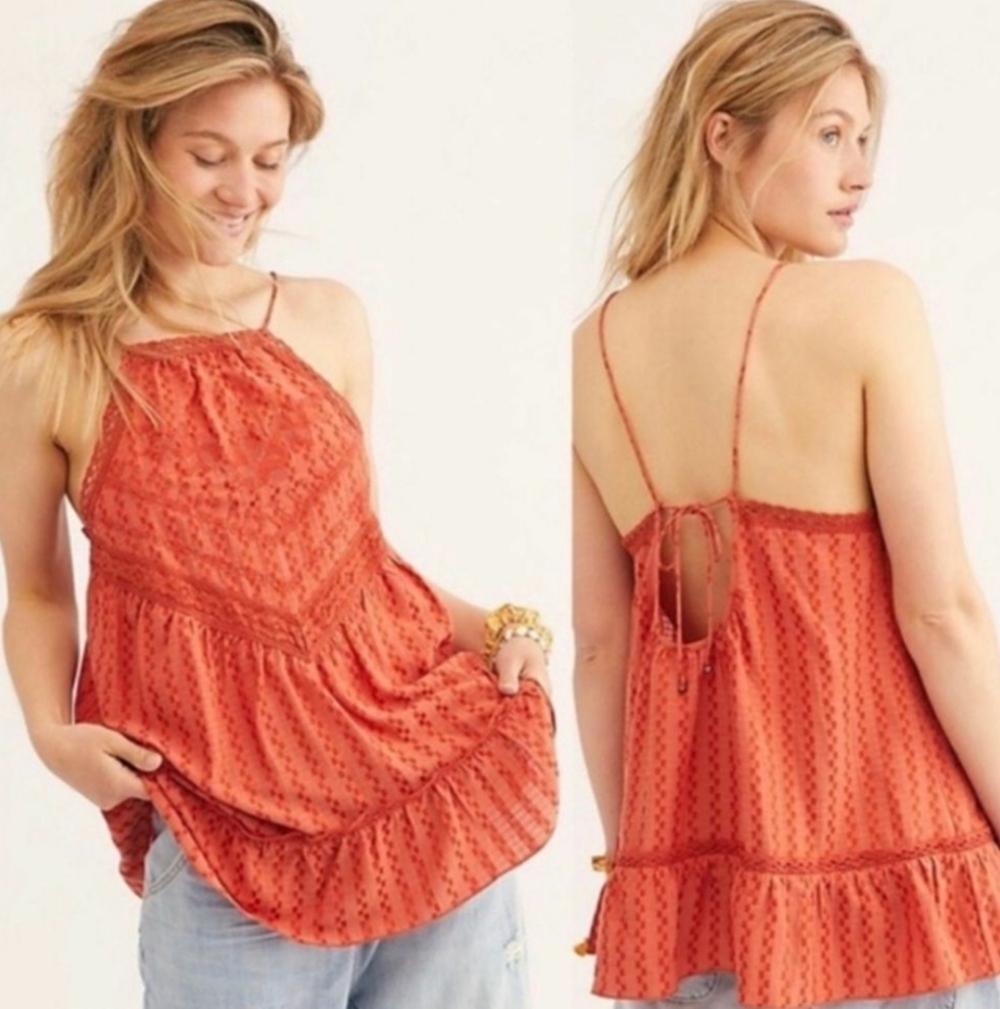 Free People Elisa Tunic Paprika Tank Top